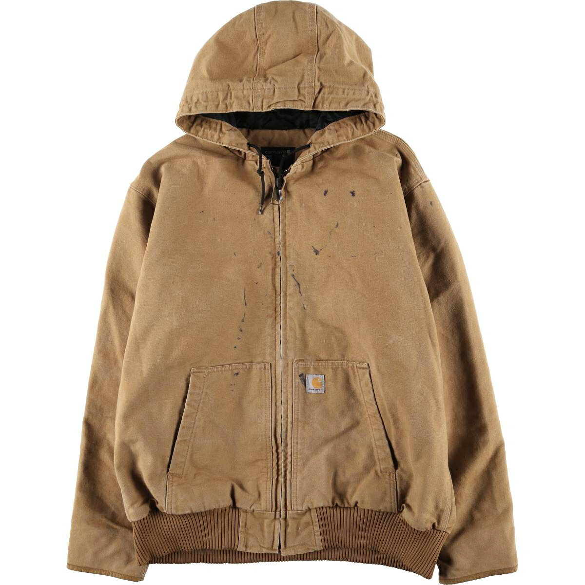 古着 カーハート Carhartt アクティブジャケット LOOSE FIT 中綿入り ダックフルジップパーカー メンズXL相当 /eaa600090 【中古】 【251208】 【SS2603_10】 イエロー系 春秋冬