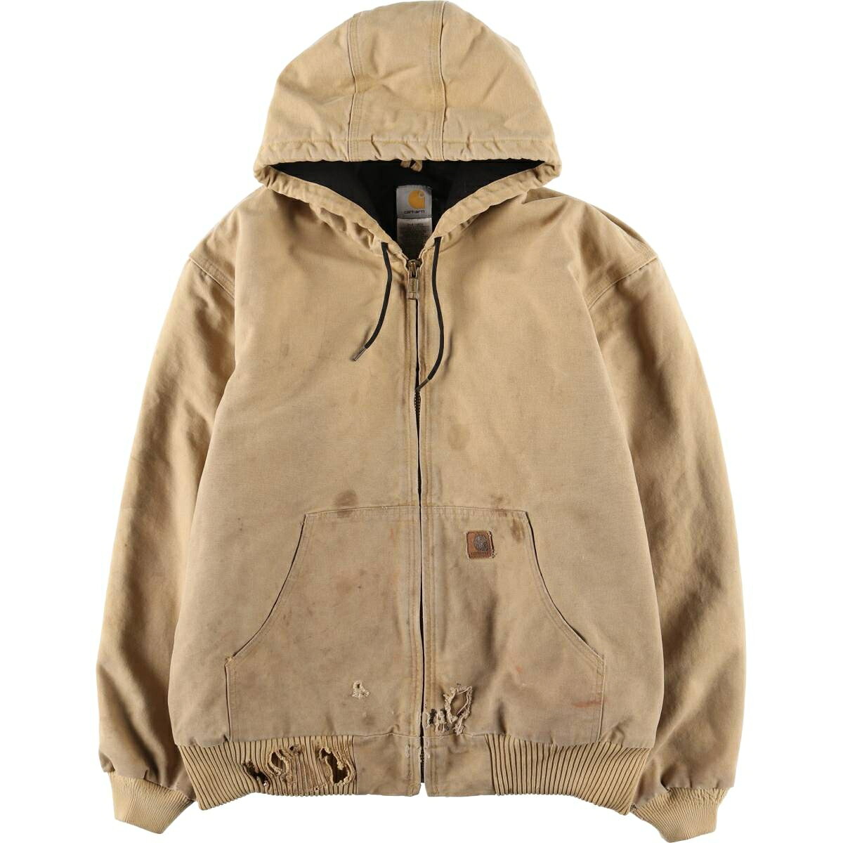 古着 00'S カーハート Carhartt アクティブジャケット 中綿入り ダックフルジップパーカー メンズXL相当 /eaa600289 【中古】 【251119】 【SS2603_10】 イエロー系 春秋冬