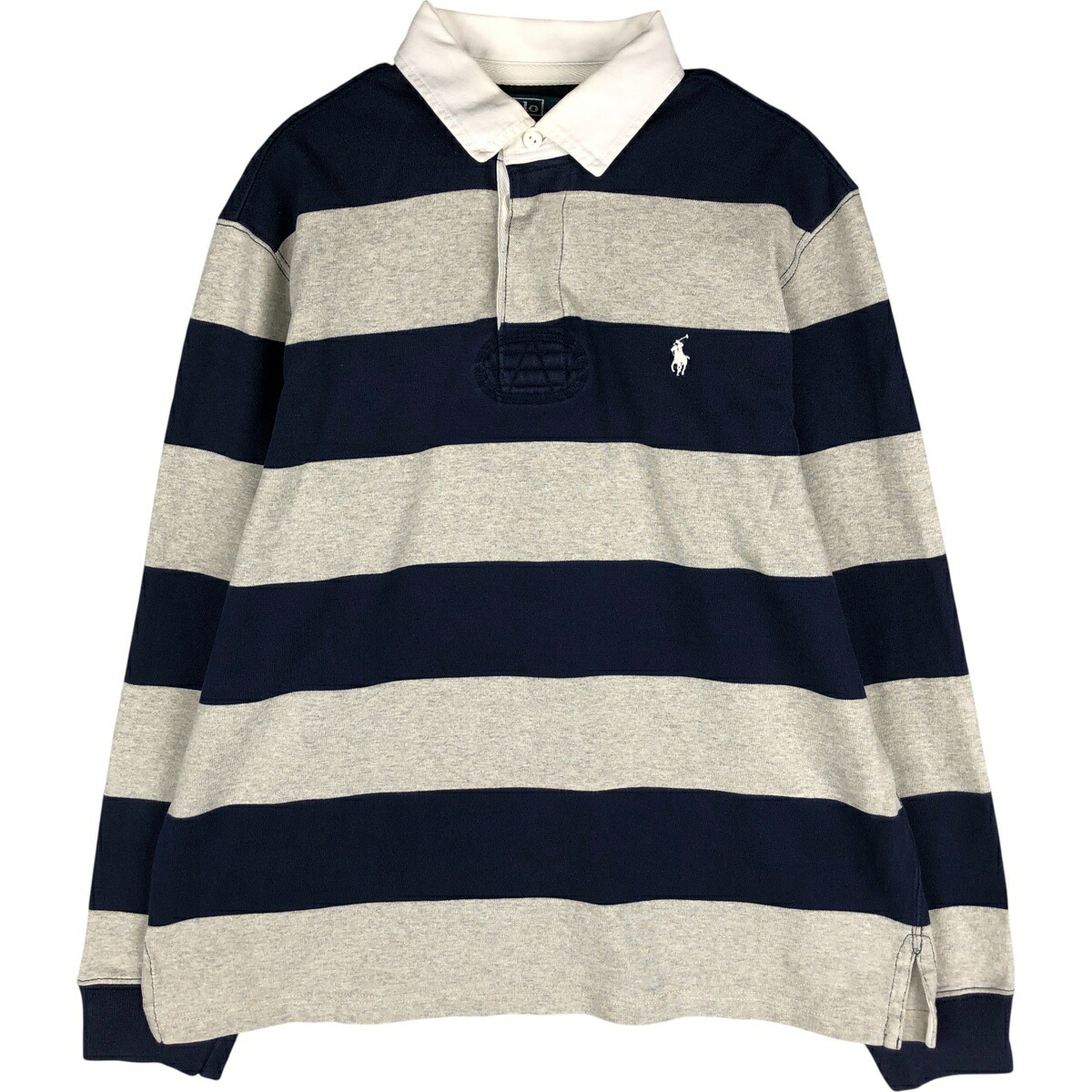 古着 ラルフローレン Ralph Lauren POLO by Ralph Lauren CUSTOM FIT ボーダー柄 長袖 ラガーシャツ メンズL相当 /eaa601151 【中古】 【251125】 【NH-2508】