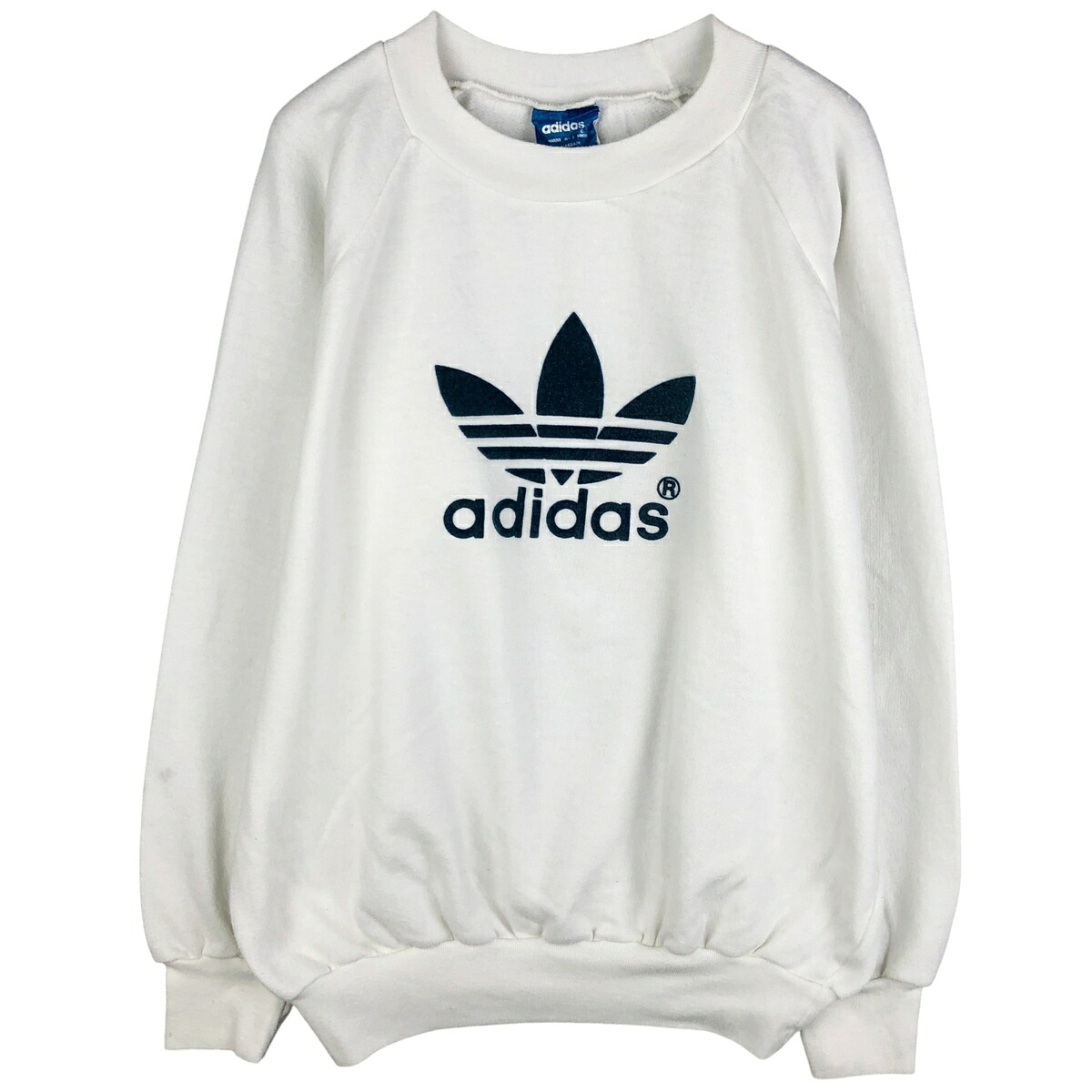 古着 80'S アディダス adidas トレフォイルロゴ ラグラン ロゴスウェットシャツ トレーナー メンズXL相当 ヴィンテージ /eaa601659 【中古】 【251124】 【NH-2508】