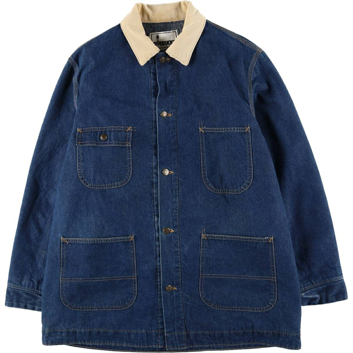 古着 80~90'S ROEBUCKS デニムカバーオール USA製 メンズL相当 ヴィンテージ /eaa601867 【中古】 【251125】 【SS2603_10】