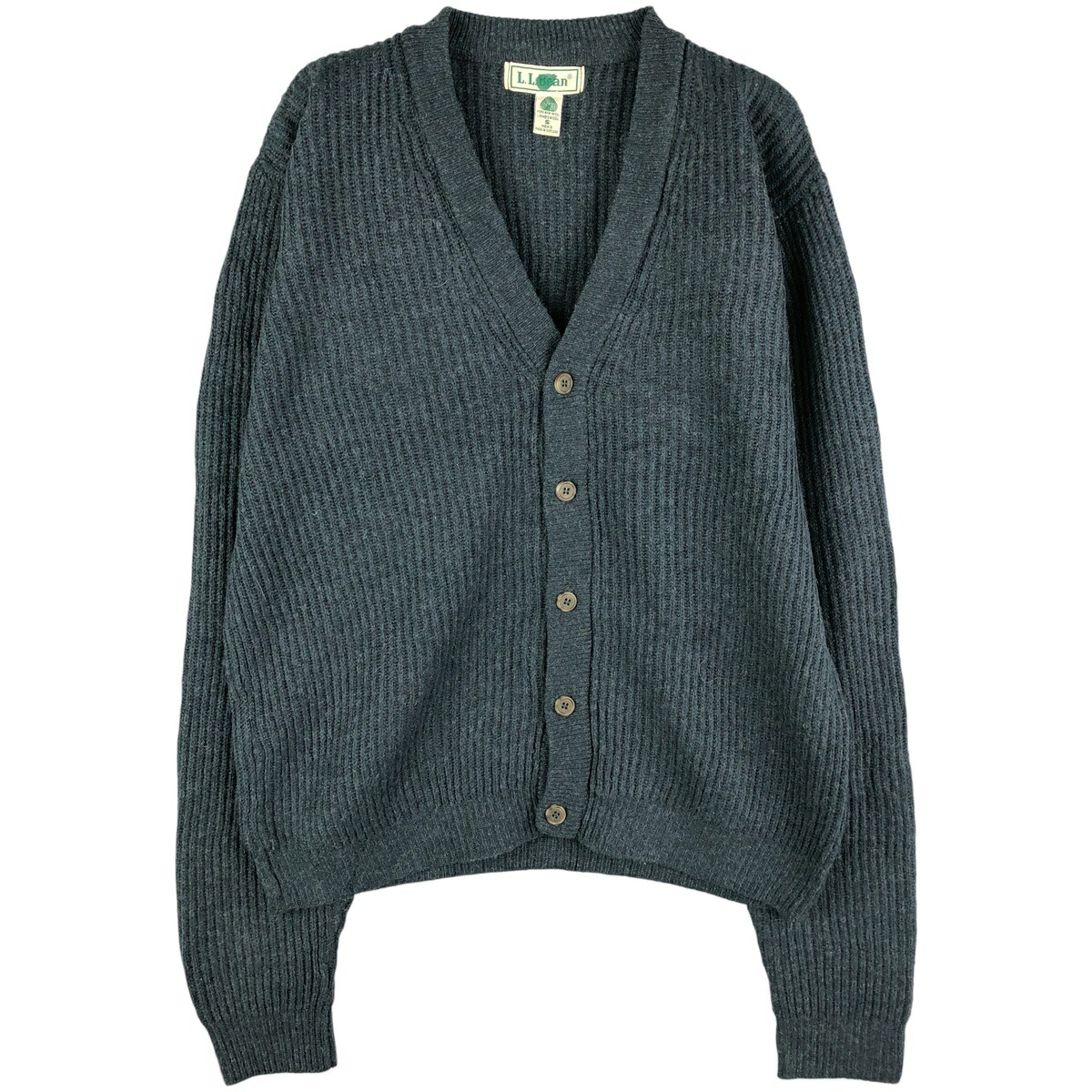 エルエルビーン ニット カーディガン 厚手 民族柄 ウッドボタン ブラック エルエルビーン ニット カーディガン 厚手 民族柄 ウッドボタン