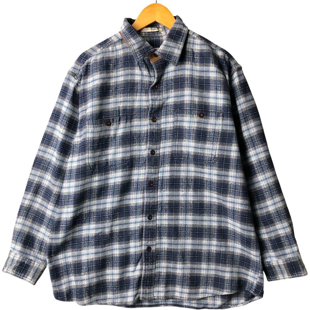 古着 00'S オービス ORVIS 長袖 フランネルチェックシャツ メンズL相当 /eaa602619 【中古】 【251129】 ブルー系 春夏秋冬