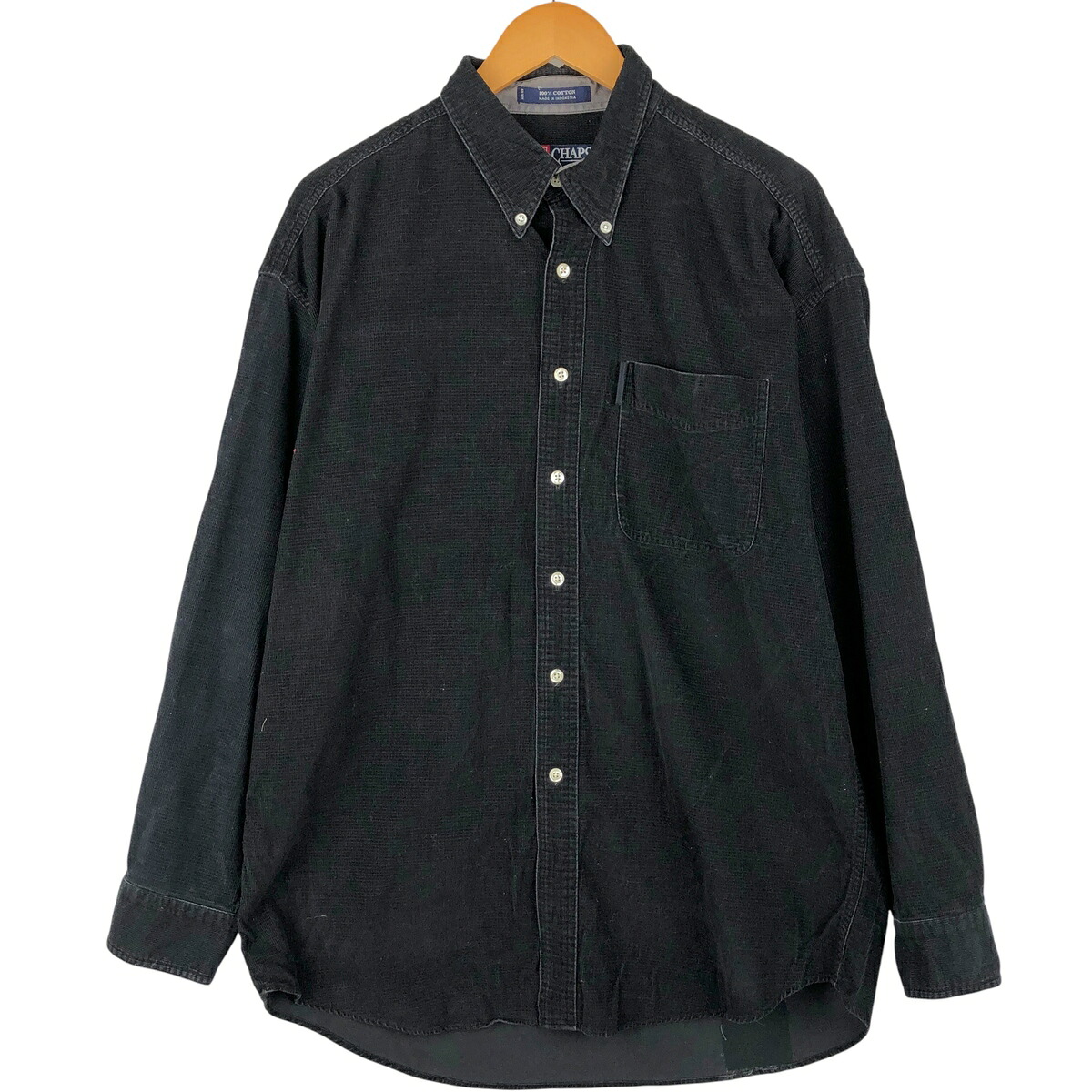 古着 ラルフローレン Ralph Lauren CHAPS チャップス 長袖 ボタンダウン コーデュロイシャツ メンズL相当 /eaa603808 【中古】 【260101】 ブラック系 春夏秋冬