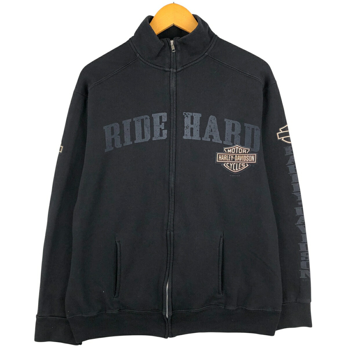 古着 ハーレーダビッドソン Harley-Davidson フルジップスウェットシャツ トレーナー メンズM相当 /eaa604099 【中古】 【260102】 ブラック系 春夏秋冬