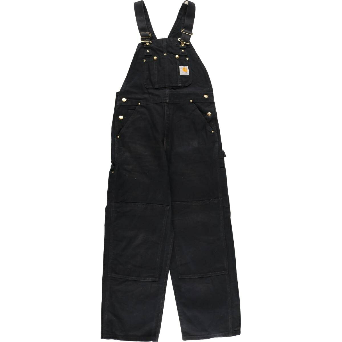 古着 カーハート Carhartt ダブルニー ダック オーバーオール メンズw32相当 /eaa604322 【中古】 【251223】 ブラック系 春夏秋冬