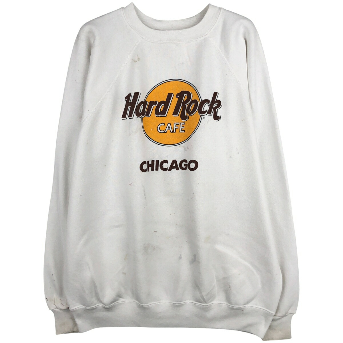 古着 80'S ヘインズ Hanes HARD ROCK CAFE ハードロックカフェ アドバタイジング スウェットシャツ トレーナー USA製 メンズXL相当 ヴィンテージ /eaa604604 【中古】 【251226】 【NH-2508】