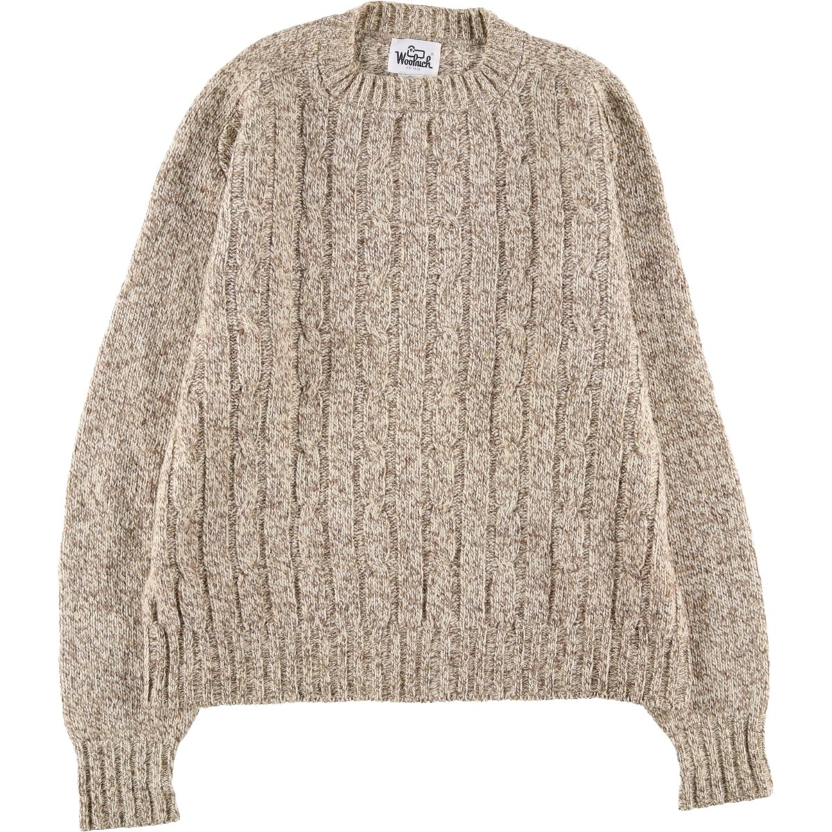 古着 70'S ウールリッチ WOOLRICH ケーブル編み ウールニットセーター USA製 メンズXL相当 ヴィンテージ /eaa604642 【中古】 【251227】 【CF2512】 ベージュ系 秋冬