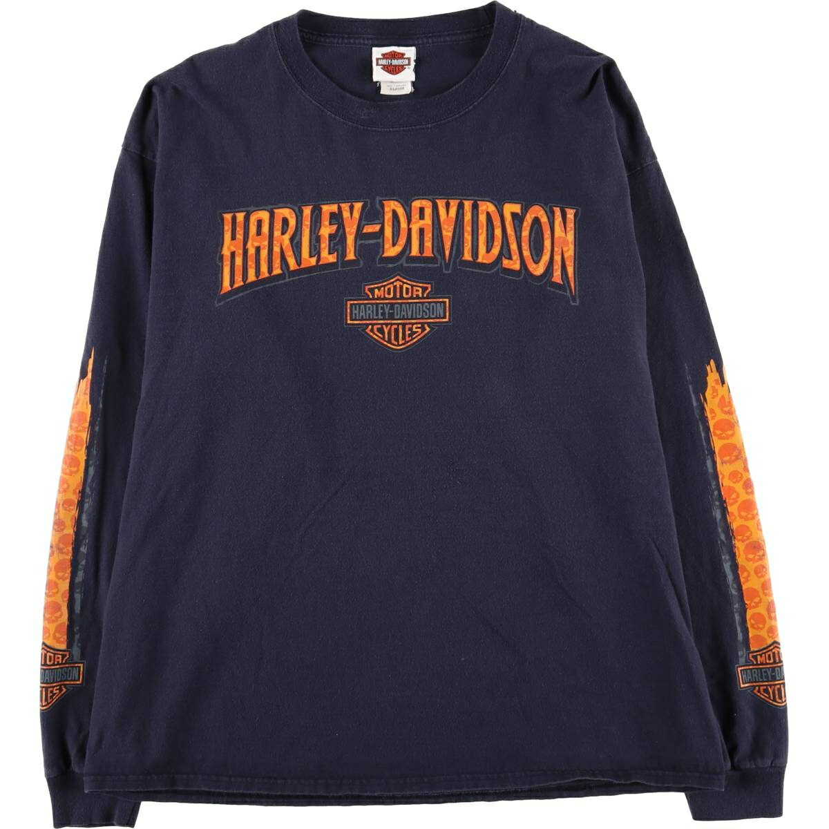 古着 ハーレーダビッドソン Harley-Davidson モーターサイクル ロングTシャツ ロンT メンズXL相当 /eaa604820 【中古】 【260106】 【GR-UN-2602】 ネイビー系 春夏秋