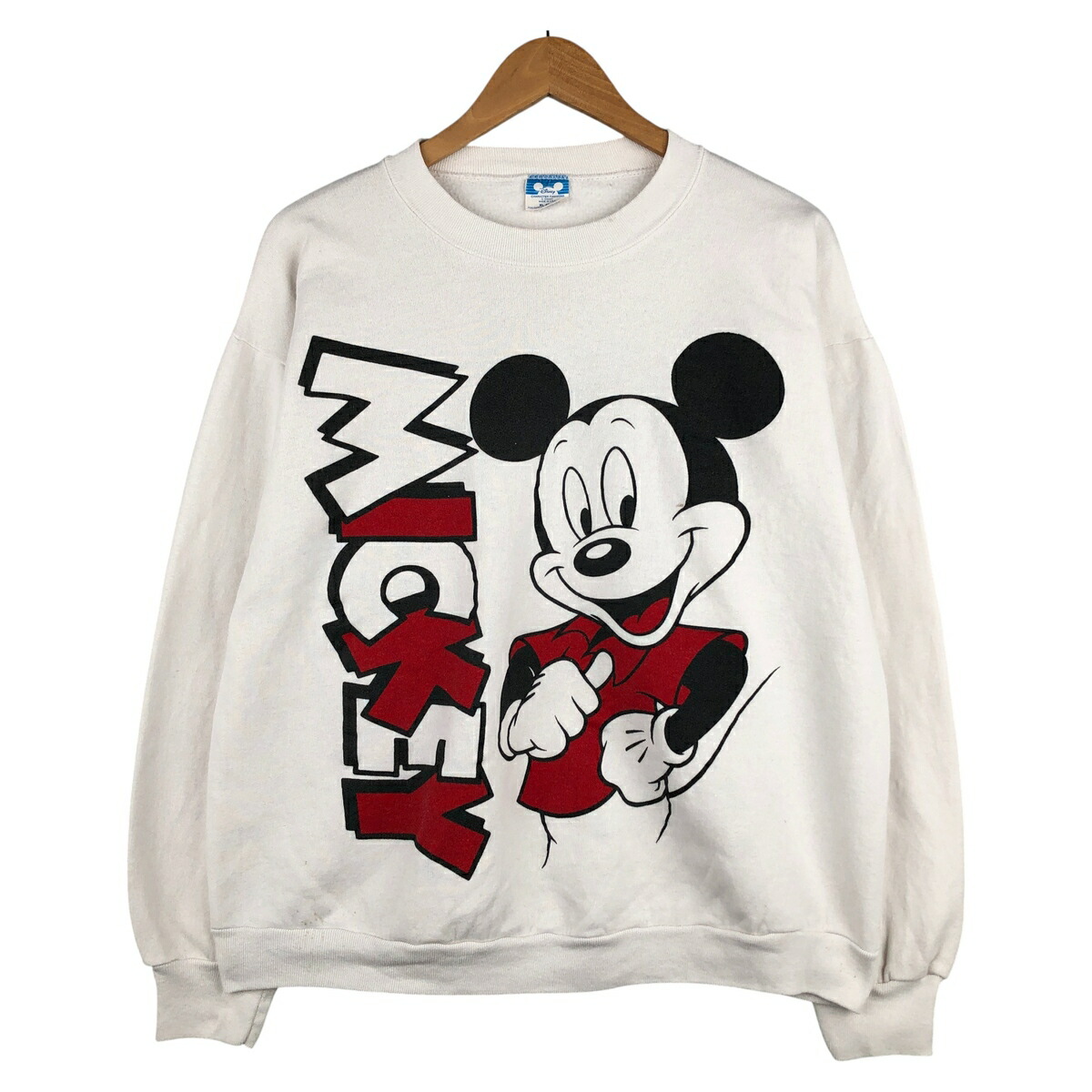 古着 80'S ディズニー Disney MICKEY MOUSE ミッキーマウス キャラクタースウェットシャツ トレーナー USA製 メンズXL相当 ヴィンテージ /eaa605282 【中古】 【251228】 ホワイト系 春夏秋冬