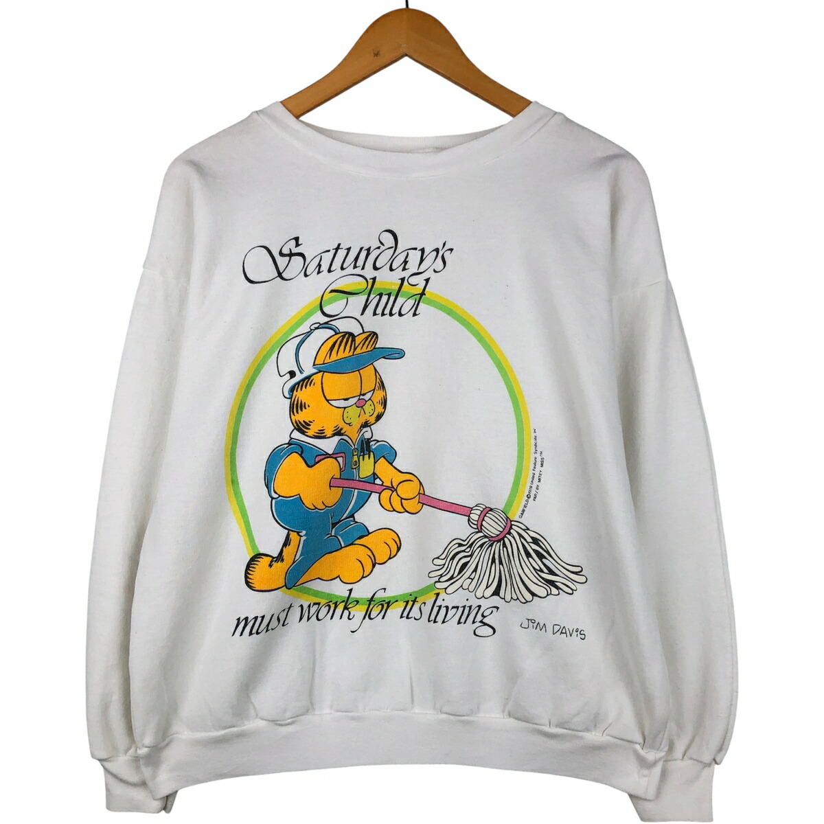 古着 70'S Mitey Miss GARFIELD ガーフィールド キャラクタースウェットシャツ トレーナー メンズL相当 ヴィンテージ /eaa605614 【中古】 【251229】 ホワイト系 春夏秋冬