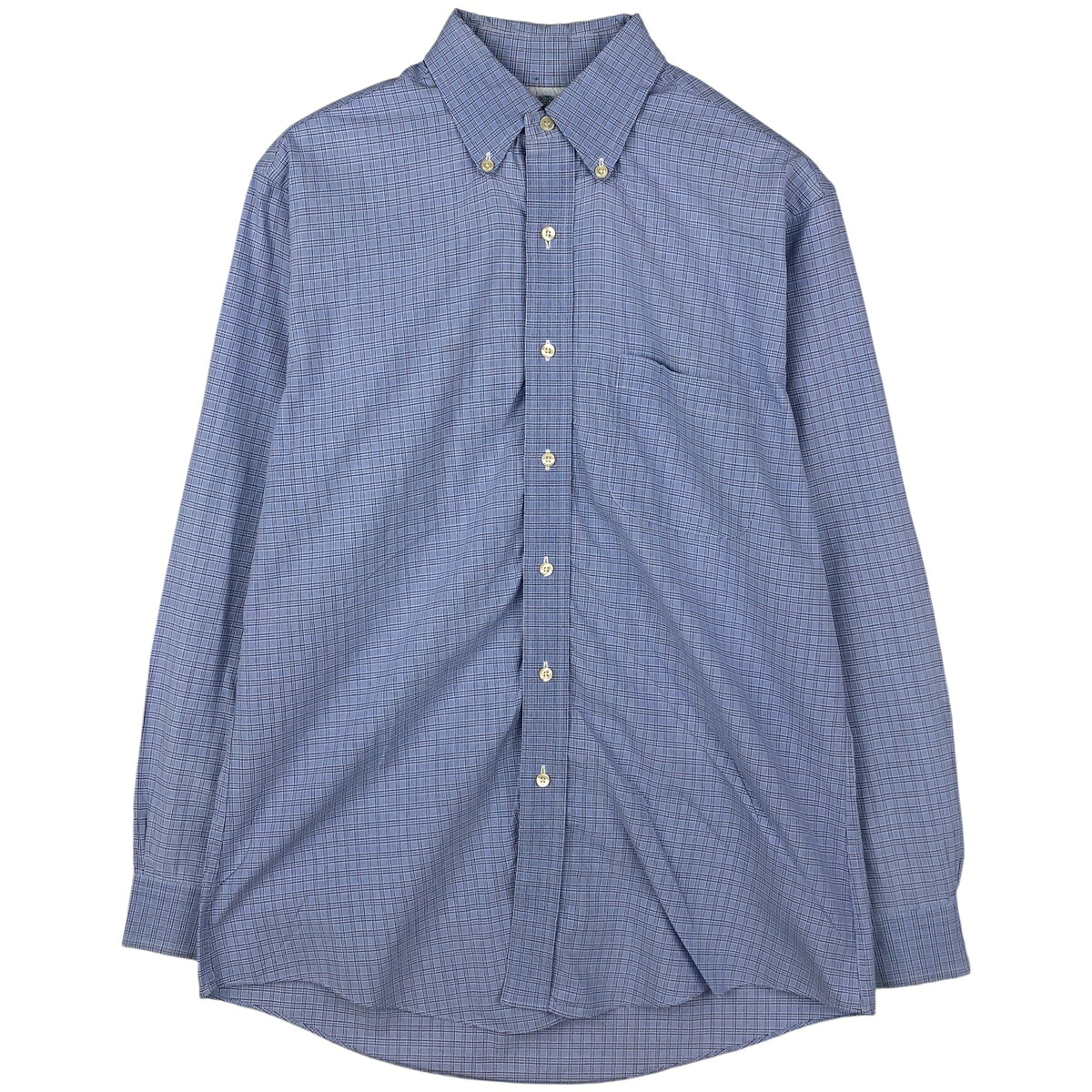 古着 ブルックスブラザーズ Brooks Brothers 346 長袖 ボタンダウンチェックシャツ メンズM相当 /eaa605921 【中古】 【260122】 【NH-2508】 ブルー系 春夏秋冬