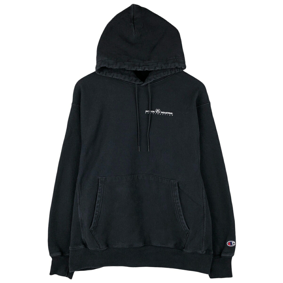 古着 00\'S チャンピオン Champion PREMIUM REVERSE WEAVE プレミアムリバースウィーブ アドバタイジング スウェットプルオーバーパーカー メンズL相当 /eaa606092 【中古】 【260111】 ブラック系 春夏秋冬
