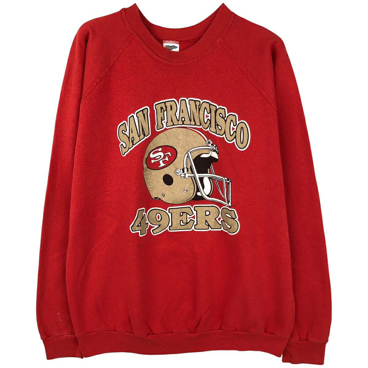 古着 90'S TRENCH NFL SAN FRANCISCO 49ERS サンフランシスコ フォーティーナイナーズ プリントスウェットシャツ トレーナー USA製 メンズXL相当 ヴィンテージ /eaa606276 【中古】 【260111】 【NH-2508】