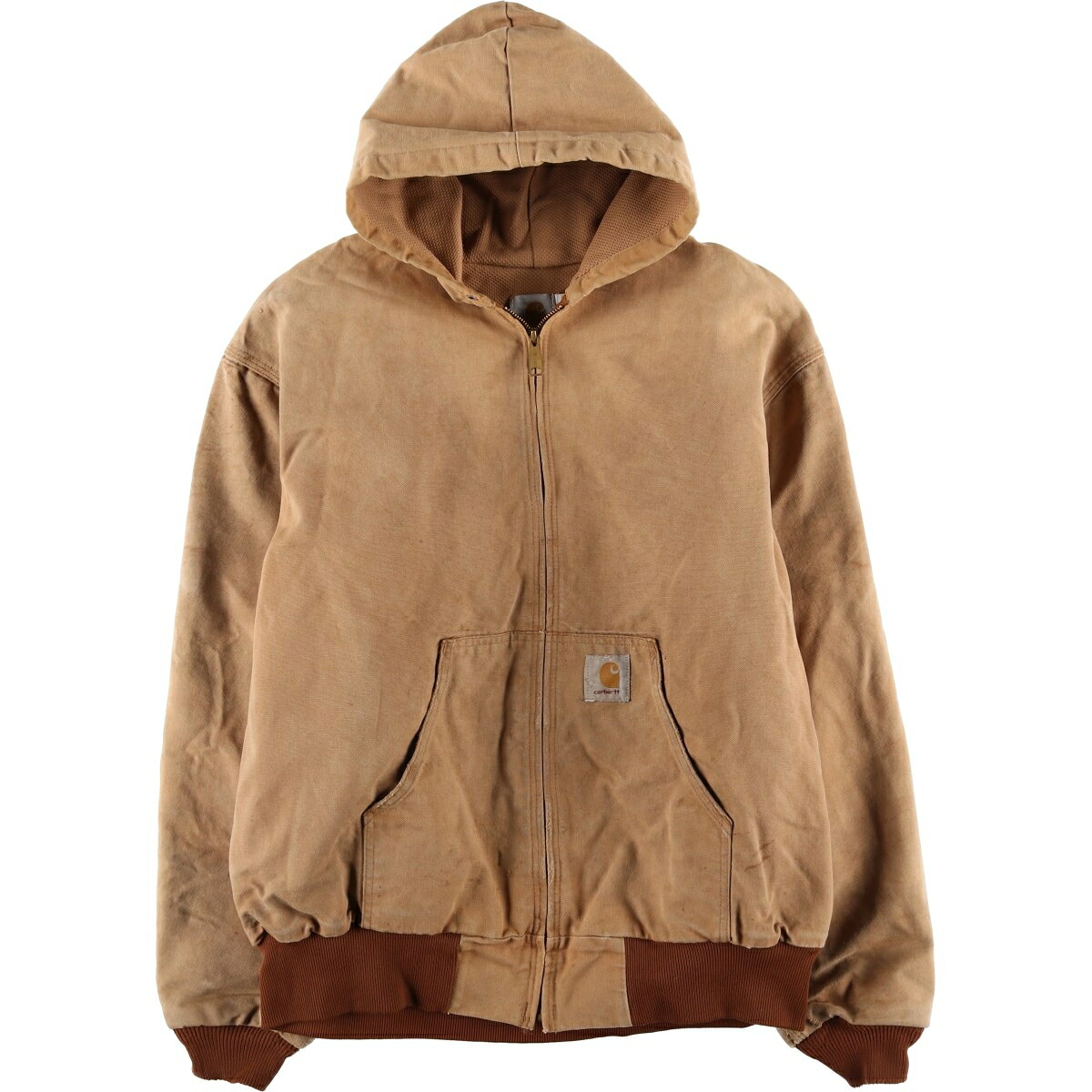 古着 80~90'S カーハート Carhartt アクティブジャケット ダックフルジップパーカー メンズXXL相当 ヴィンテージ /eaa606444 【中古】 【260114】 ベージュ系 春秋冬