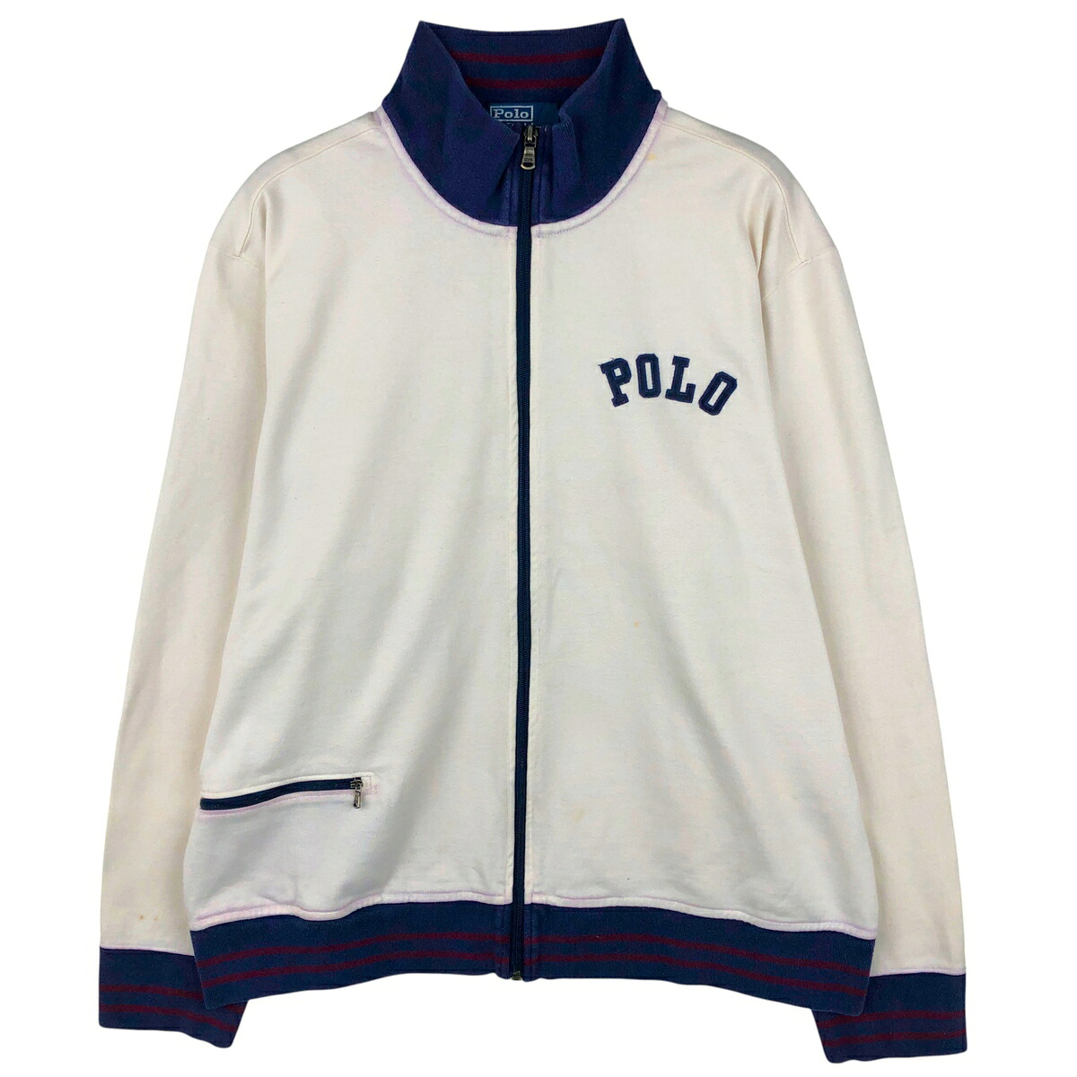 古着 ラルフローレン Ralph Lauren POLO by Ralph Lauren ハイネック フルジップスウェットシャツ トレーナー メンズXL相当 /eaa606508 【中古】 【260110】 【NH-2508】 ホワイト系 春夏秋冬