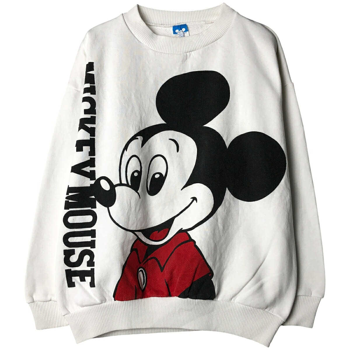 古着 80'S ディズニー DISNEY MICKEY MOUSE ミッキーマウス 大判プリント キャラクタースウェットシャツ トレーナー USA製 メンズL相当 ヴィンテージ /eaa607113 【中古】 【260111】 【NH-2508】 【SS2606_10】｜古着屋JAM