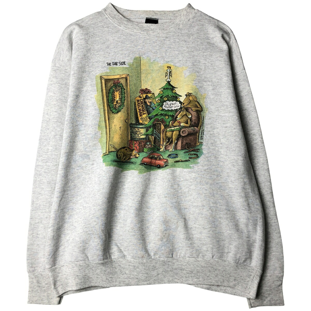古着 80'S LOGOTEL The Far Side ファーサイド クリスマス柄 キャラクタースウェットシャツ トレーナー USA製 メンズXL相当 ヴィンテージ /eaa607133 【中古】 【260112】 【NH-2508】 グレー系 春夏秋冬
