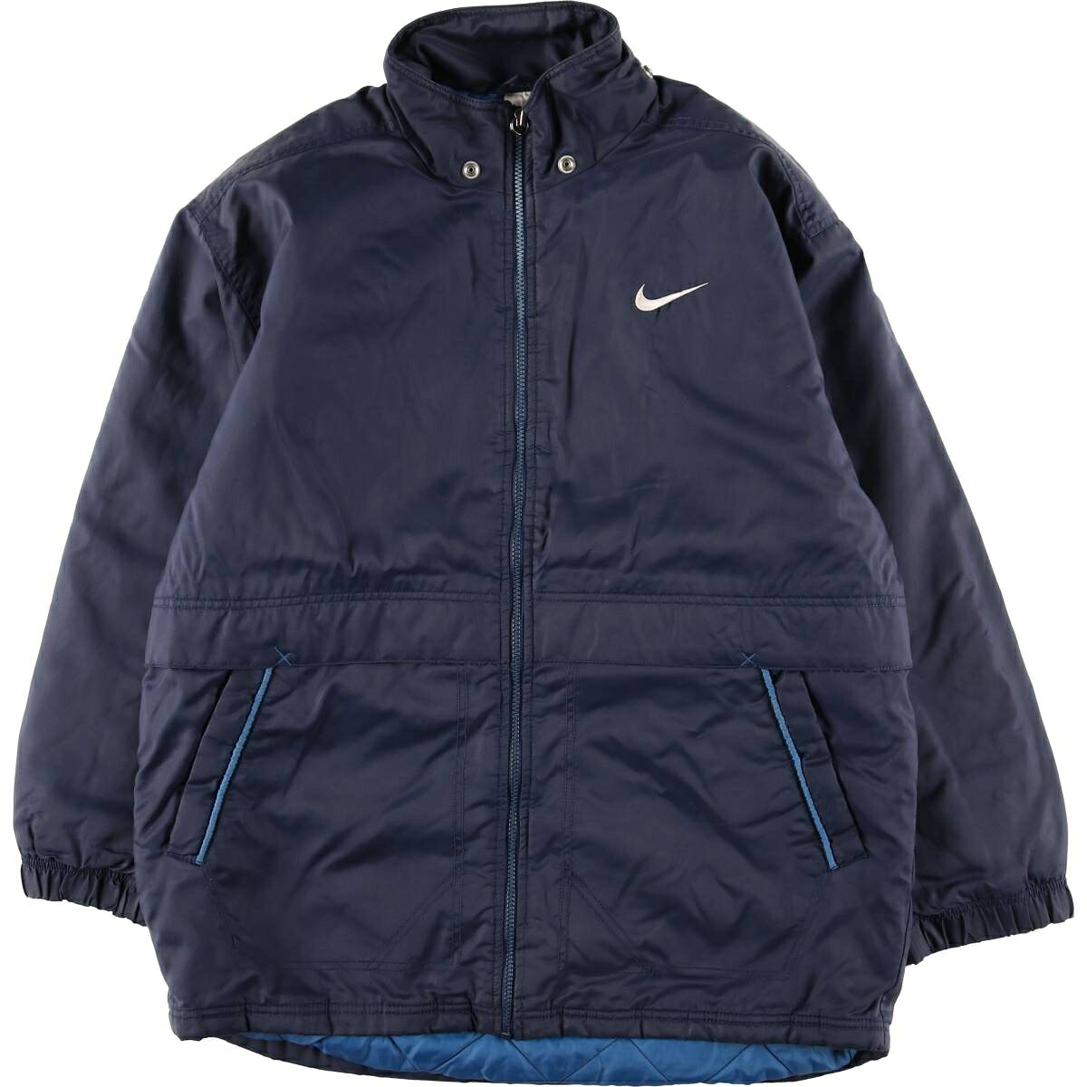 古着 90'S ナイキ NIKE バックロゴ 中綿ジャケット パファージャケット メンズM相当 ヴィンテージ /eaa607258 【中古】 【260116】 ネイビー系 春秋冬
