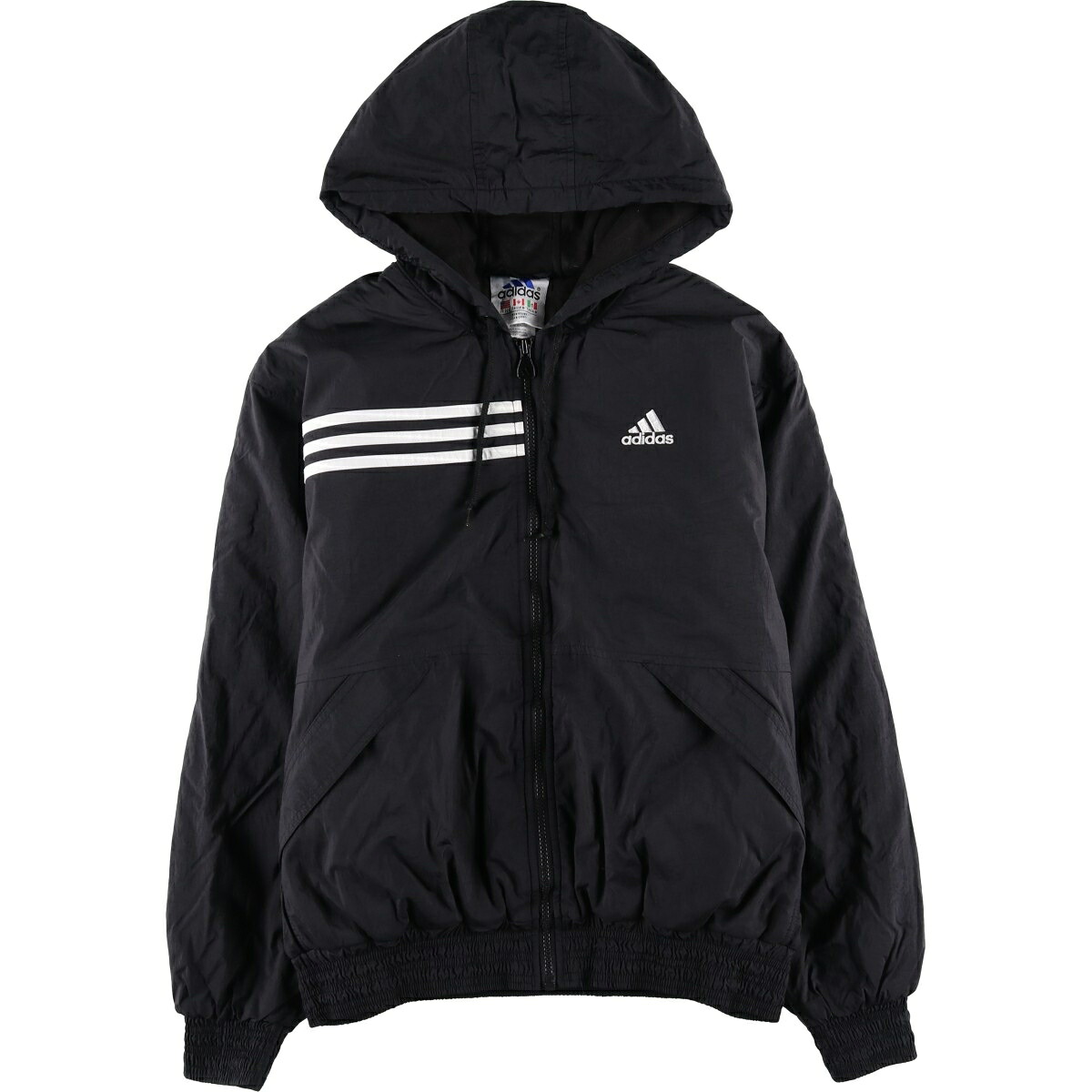 古着 90'S アディダス adidas 中綿パーカー パファージャケット メンズL相当 ヴィンテージ /eaa607269 【中古】 【260116】 ブラック系 春秋冬
