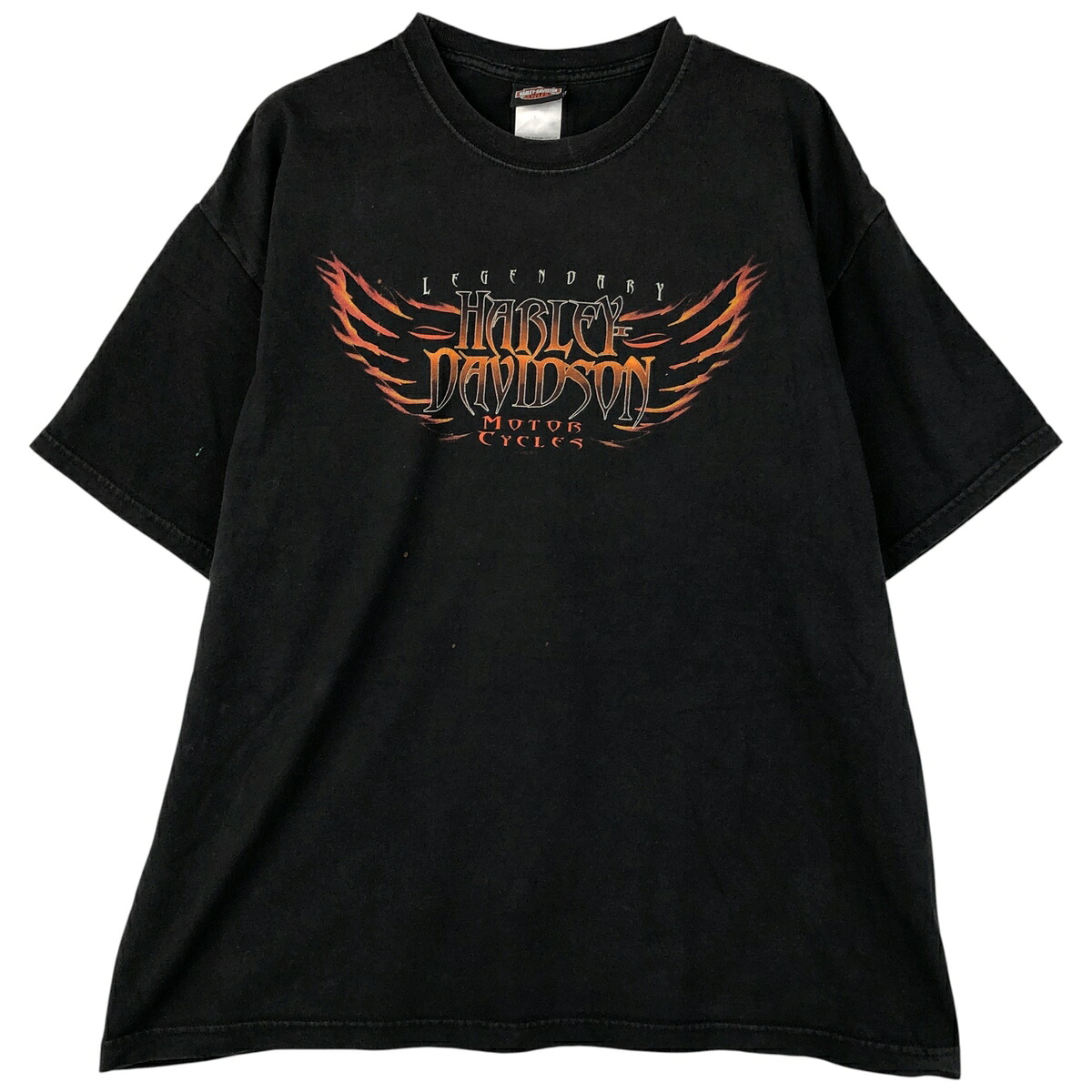 古着 00'S ハーレーダビッドソン Harley-Davidson ファイヤーパターン モーターサイクル バイクTシャツ USA製 メンズXL相当 /eaa607379 【中古】 【260118】 【NH-2508】 ブラック系 春夏秋