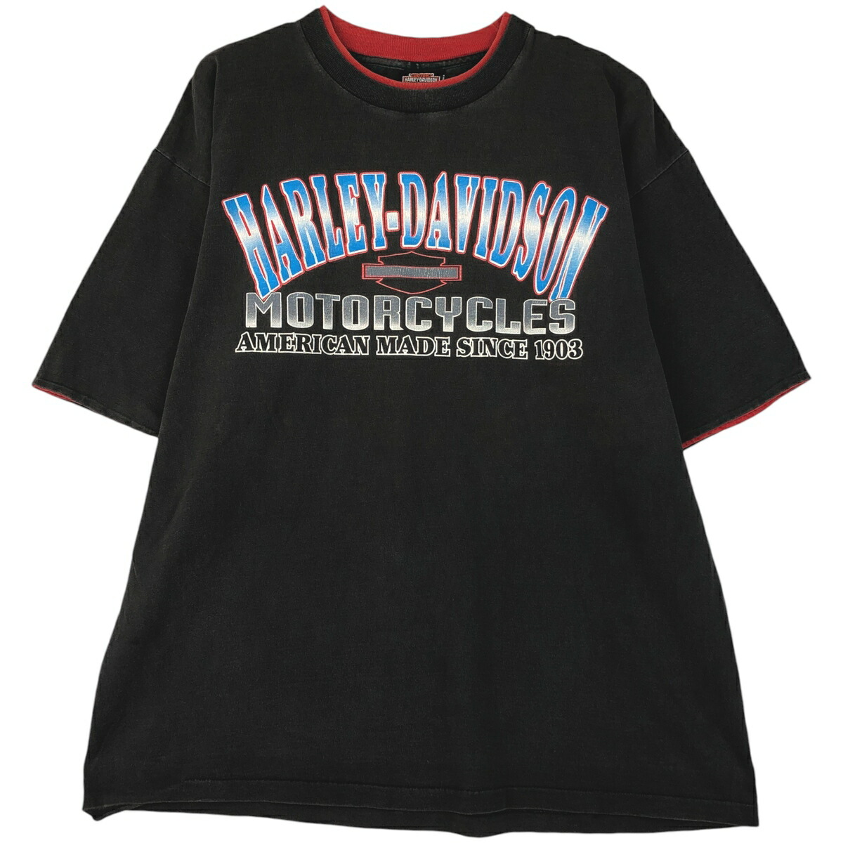古着 90'S ハーレーダビッドソン Harley-Davidson モーターサイクル バイクTシャツ USA製 メンズXL相当 ヴィンテージ /eaa607390 【中古】 【260118】 【NH-2508】 ブラック系 春夏秋