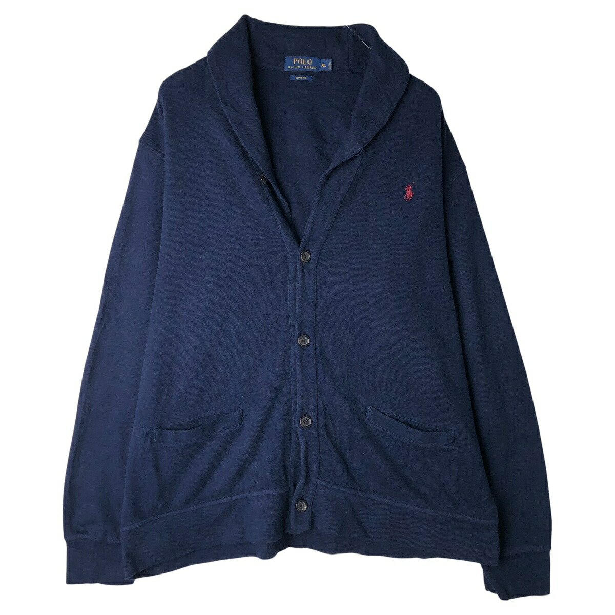 古着 ラルフローレン Ralph Lauren POLO RALPH LAUREN ショールカラー コットンニットカーディガン メンズXL相当 /eaa607647 【中古】 【260206】 【NH-2508】 ネイビー系 春秋冬