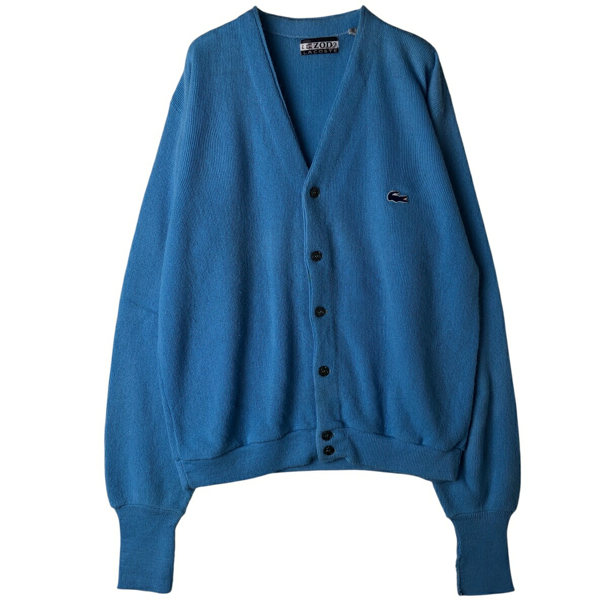 古着 70~80'S ラコステ LACOSTE IZOD アクリルニットカーディガン メンズM相当 ヴィンテージ /eaa607654 【中古】 【260206】 ブルー系 春秋冬