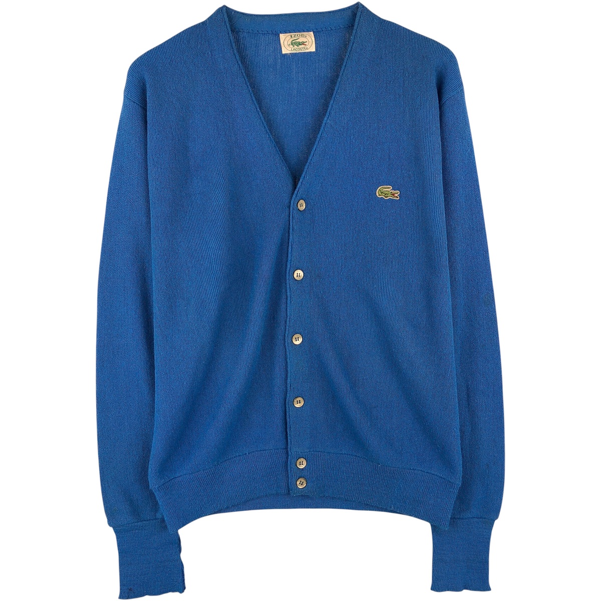 古着 80'S ラコステ LACOSTE IZOD アクリルニットカーディガン USA製 メンズM相当 ヴィンテージ /eaa607661 【中古】 【260206】 ブルー系 春秋冬