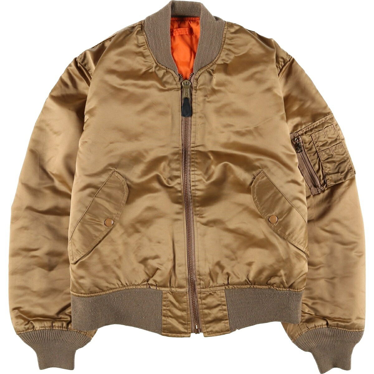古着 民間品 MA-1タイプ 中綿入り ミリタリー フライトジャケット USA製 メンズM相当 /eaa607941 【中古】 【260118】 ゴールド系 春秋冬