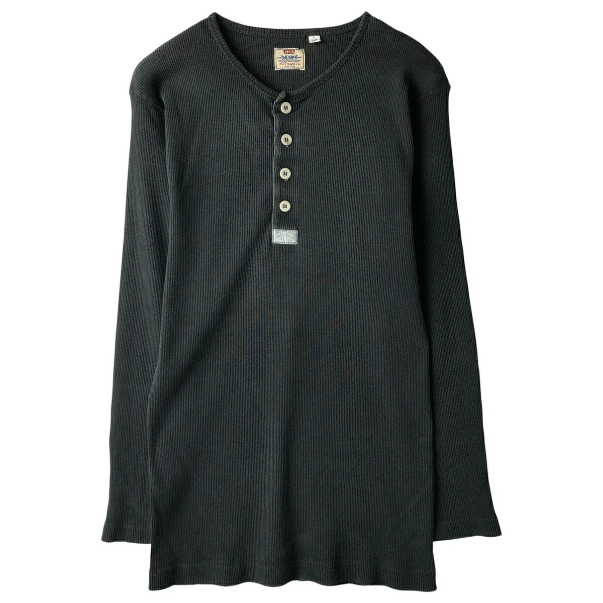古着 90'S リーバイス Levi's LEVI STRAUSS & CO. ヘンリーネック サーマルロングTシャツ イタリア製 メンズM相当 ヴィンテージ /eaa608370 【中古】 【260126】 【NH-2508】 ブラック系 春夏秋
