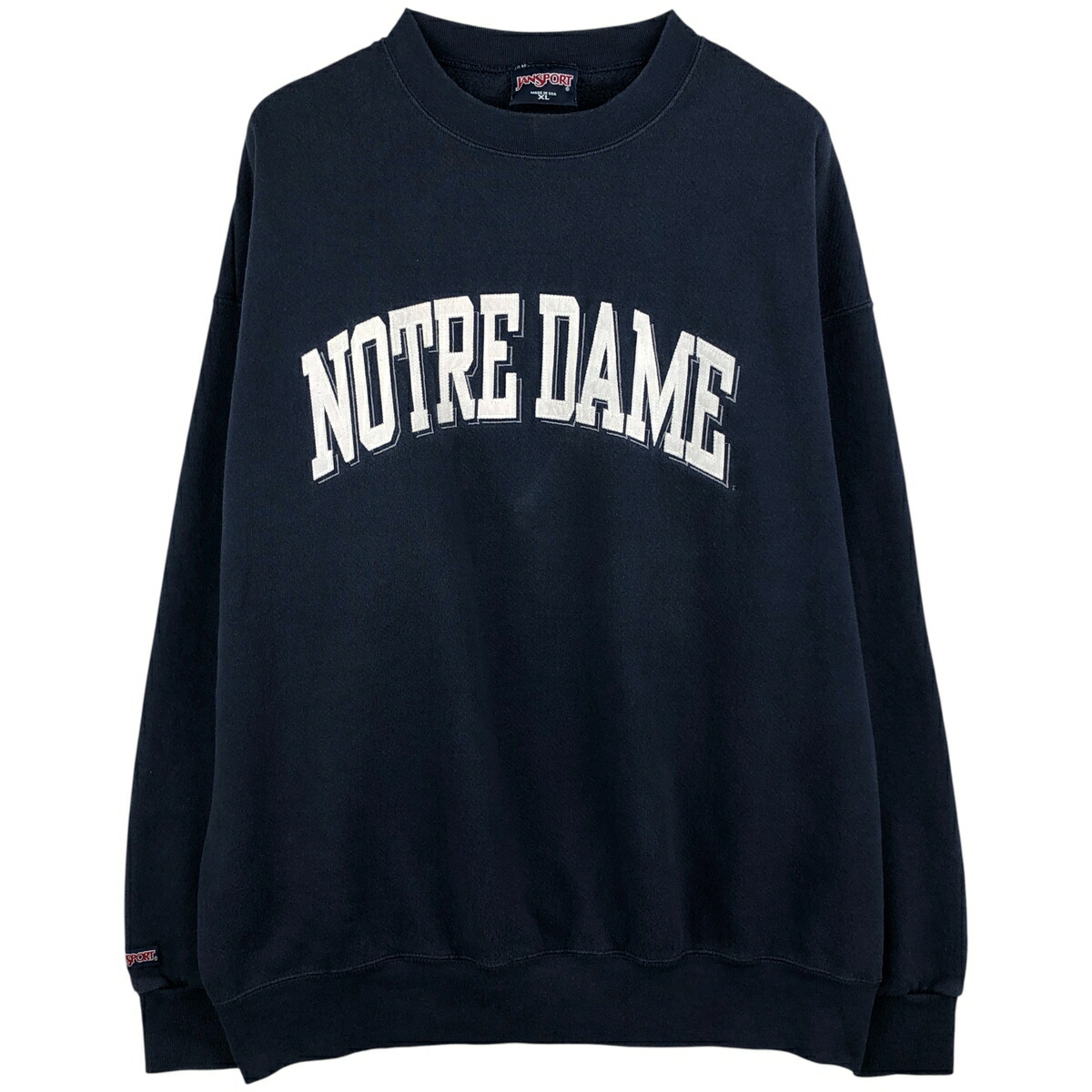 古着 90'S ジャンスポーツ JANSPORT NOTRE DAME ノートルダム大学 カレッジスウェットシャツ トレーナー USA製 メンズXL相当 ヴィンテージ /eaa608397 【中古】 【260125】 【NH-2508】 ネイビー系 春夏秋冬
