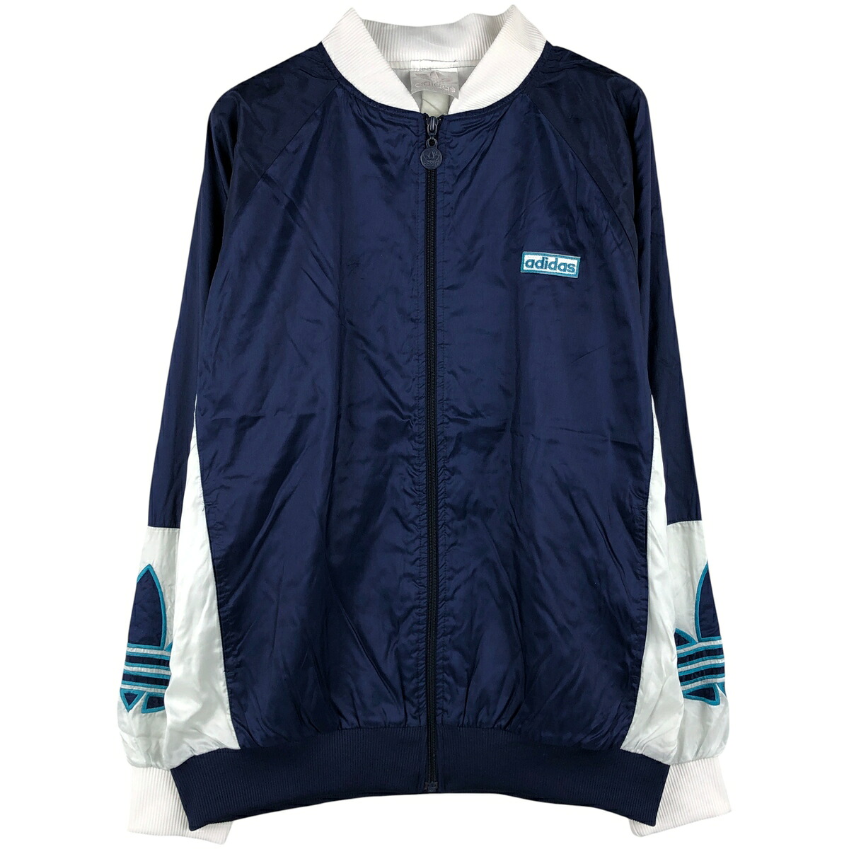 古着 80'S アディダス adidas トレフォイルロゴ ブルゾン メンズXL相当 ヴィンテージ /eaa608574 【中古】 【260206】 ネイビー系 春秋冬