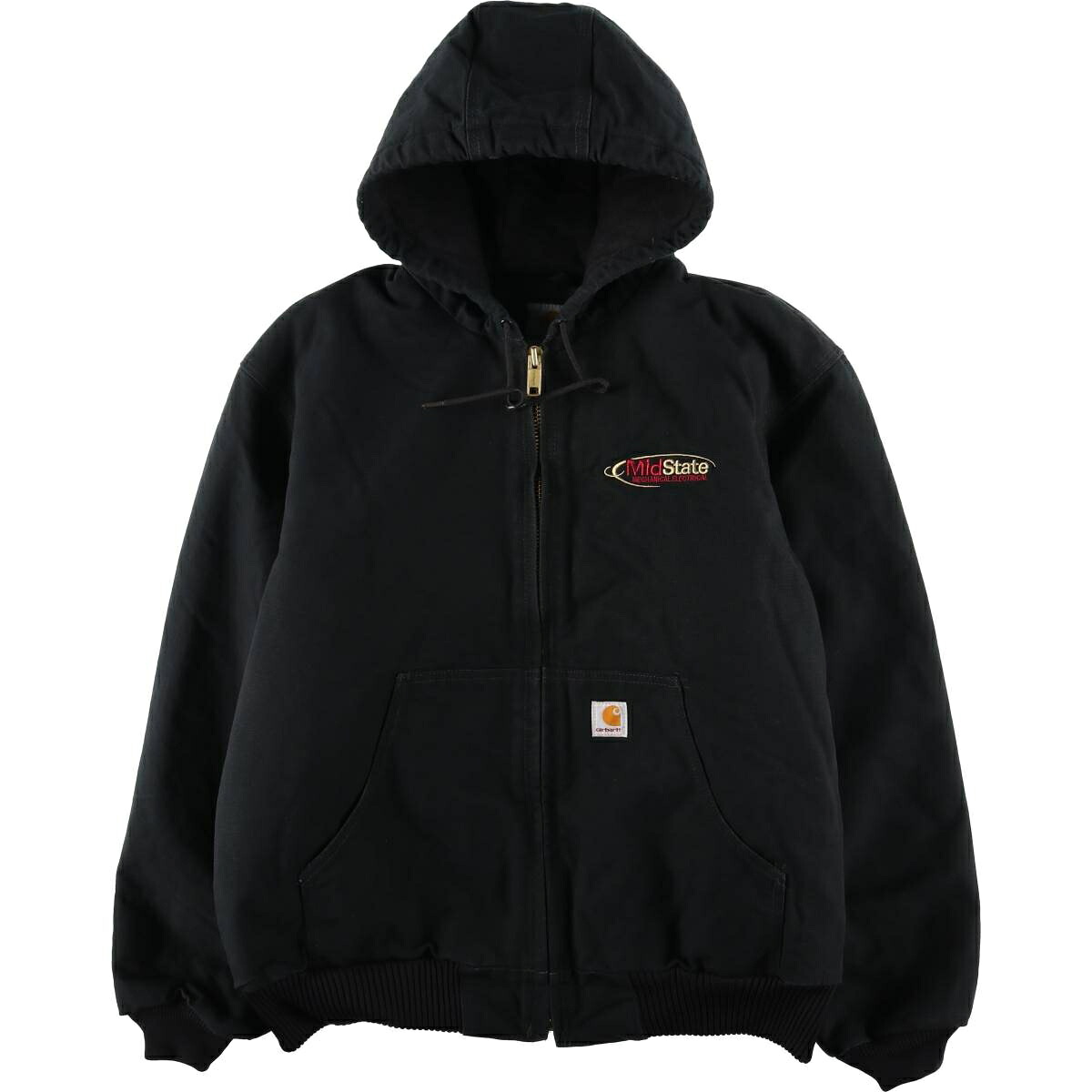 古着 00'S カーハート Carhartt アクティブジャケット 中綿入り ダックフルジップパーカー メンズXL相当 /eaa608815 【中古】 【260121】 ブラック系 春秋冬
