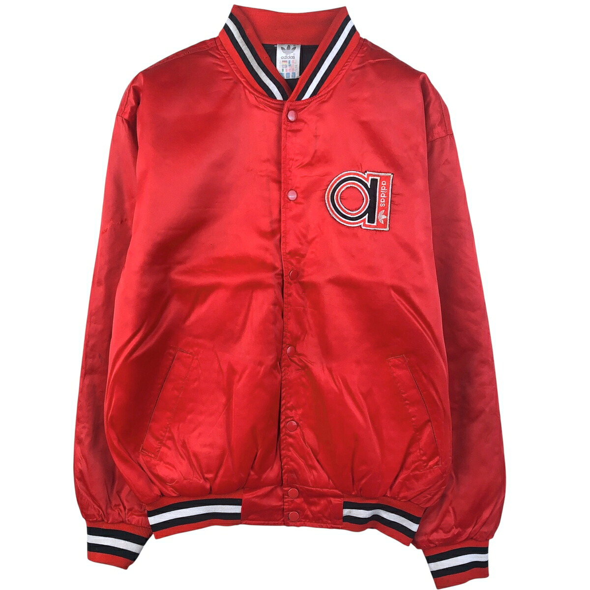 古着 80~90'S アディダス adidas トレフォイルロゴ バックロゴ 中綿入り ナイロンスタジャン アワードジャケット バーシティジャケット メンズXL相当 ヴィンテージ /eaa609152 【中古】 【260125】 【NH-2508】