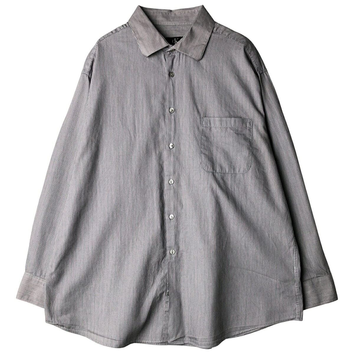 古着 90~00'S カルバンクライン Calvin klein REGULAR FIT 長袖 コットンストライプシャツ メンズXL相当 ヴィンテージ /eaa609185 【中古】 【260126】 【NH-2508】 ホワイト系 春夏秋冬
