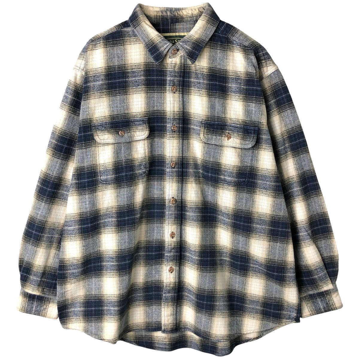 古着 フィールドアンドストリーム FIELD&STREAM オンブレチェック 長袖 フランネルチェックシャツ メンズXL相当 /eaa609231 【中古】 【260118】 【NH-2508】 ネイビー系 春夏秋冬