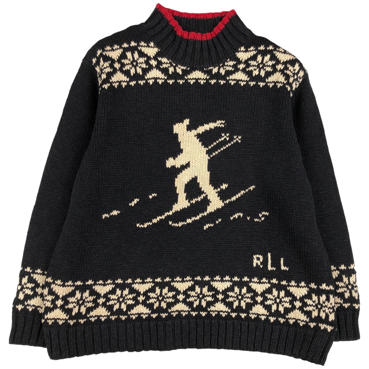 古着 ラルフローレン Ralph Lauren PETITE ノルディック柄 スノー柄 雪柄 ハイネック リネン&times;コットンニットセーター メンズM相当 /eaa609344 【中古】 【260123】 【NH-2508】 【SS2606_10】｜古着屋JAM 8,862円