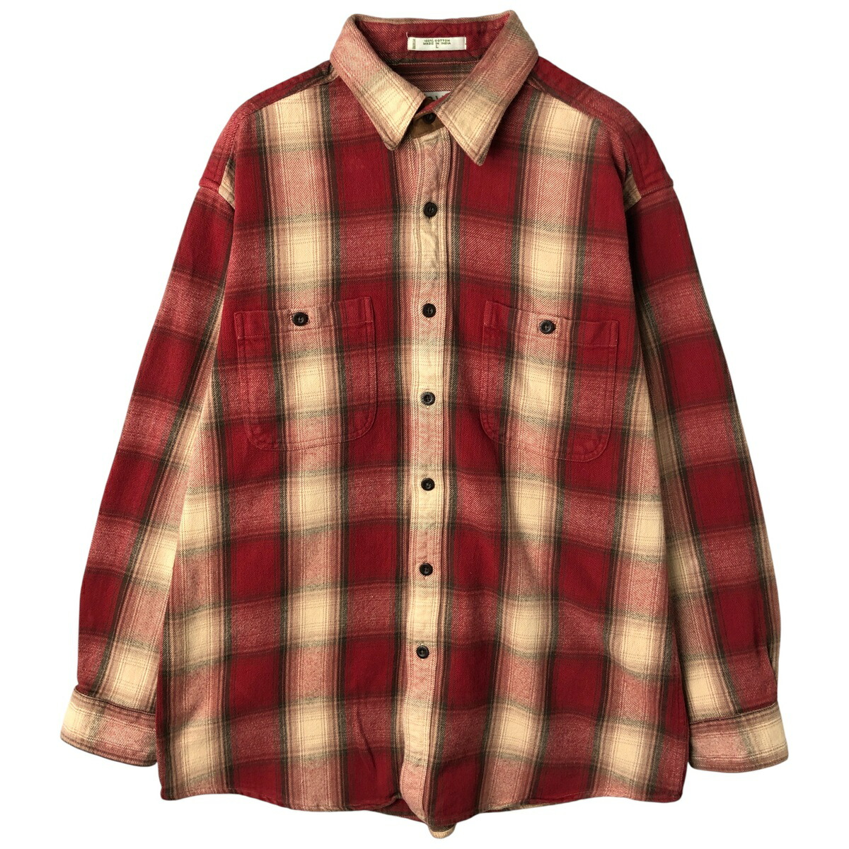 古着 00'S オービス ORVIS オンブレチェック 長袖 フランネルチェックシャツ メンズL相当 /eaa609393 【中古】 【260118】 【NH-2508】 レッド系 春夏秋冬