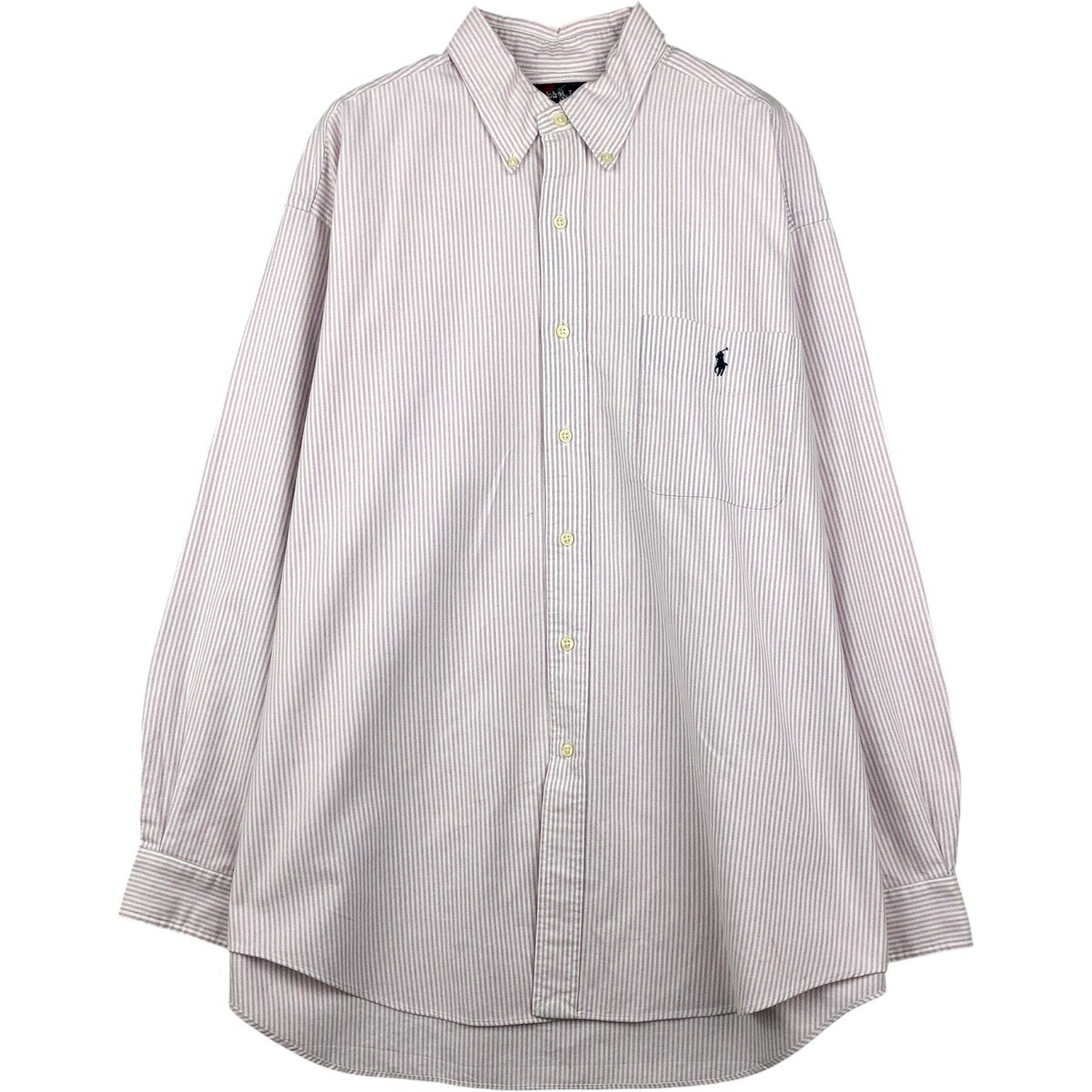 古着 ラルフローレン Ralph Lauren 長袖 ボタンダウンストライプシャツ メンズL相当 /eaa609699 【中古】 【260123】 【NH-2508】 ホワイト系 春夏秋冬