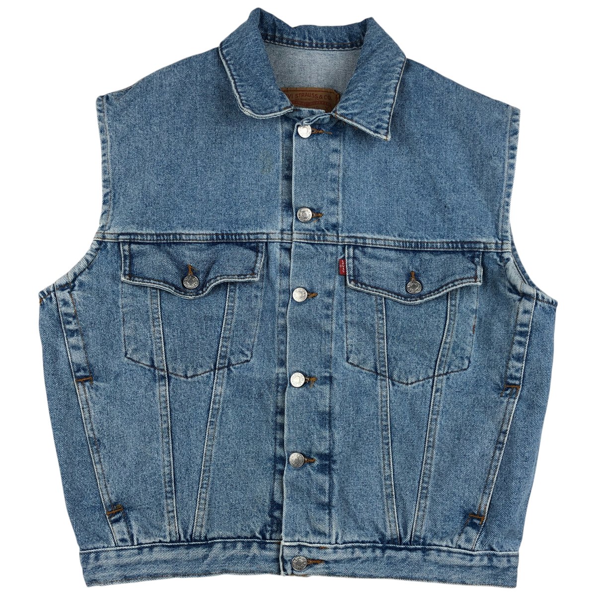 古着 90\'S リーバイス Levi\'s 70503-02 ユーロモデル デニムベスト メンズL相当 ヴィンテージ /eaa609773 【中古】 【260120】 【NH-2508】 ブルー系 春秋冬