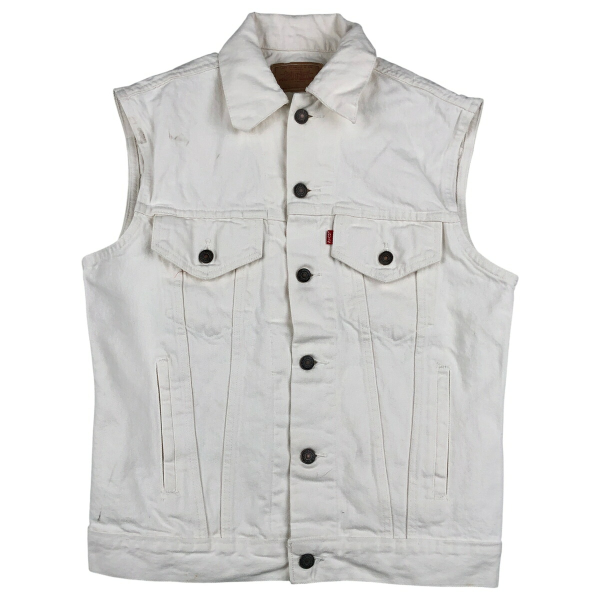 古着 80'S リーバイス Levi's 60514-0251 アドバタイジング デニムベスト USA製 メンズS相当 ヴィンテージ /eaa609776 【中古】 【260122】 【NH-2508】 ホワイト系 春秋冬