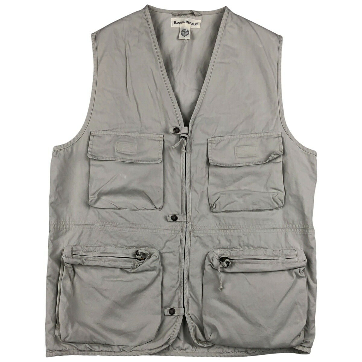 古着 90\'S バナナリパブリック BANANA REPUBLIC サファリベスト メンズM相当 ヴィンテージ /eaa609778 【中古】 【260121】 【NH-2508】 ホワイト系 春秋冬
