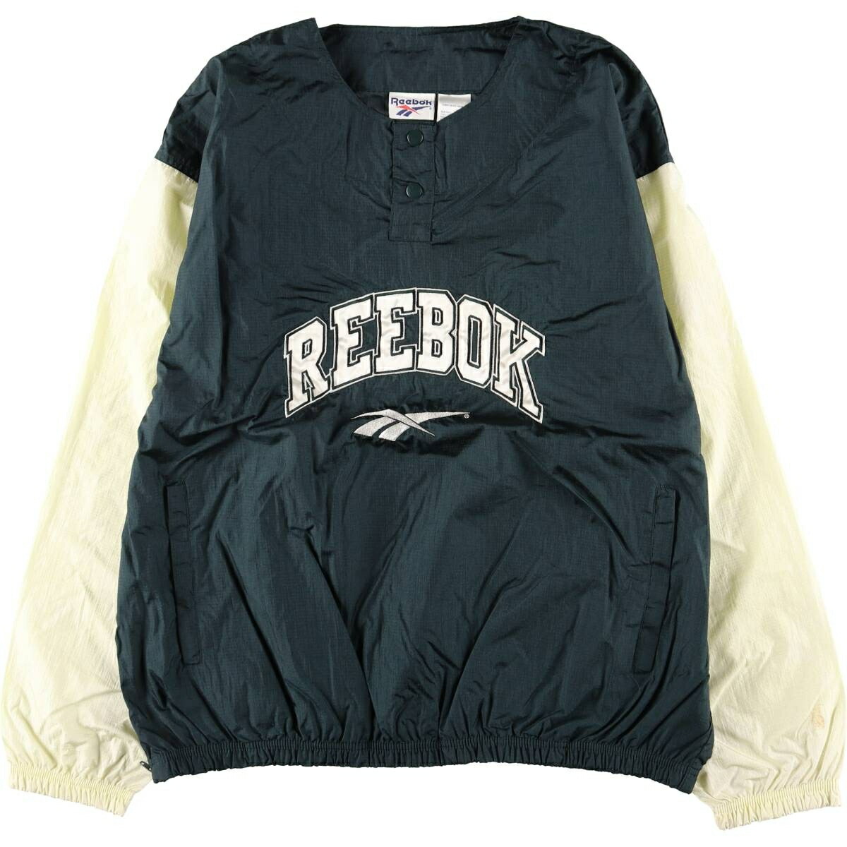 古着 90'S リーボック Reebok リップストップ ヘンリーネック ナイロンプルオーバー メンズXL相当 ヴィンテージ /eaa609876 【中古】 【260124】 グリーン系 春秋冬