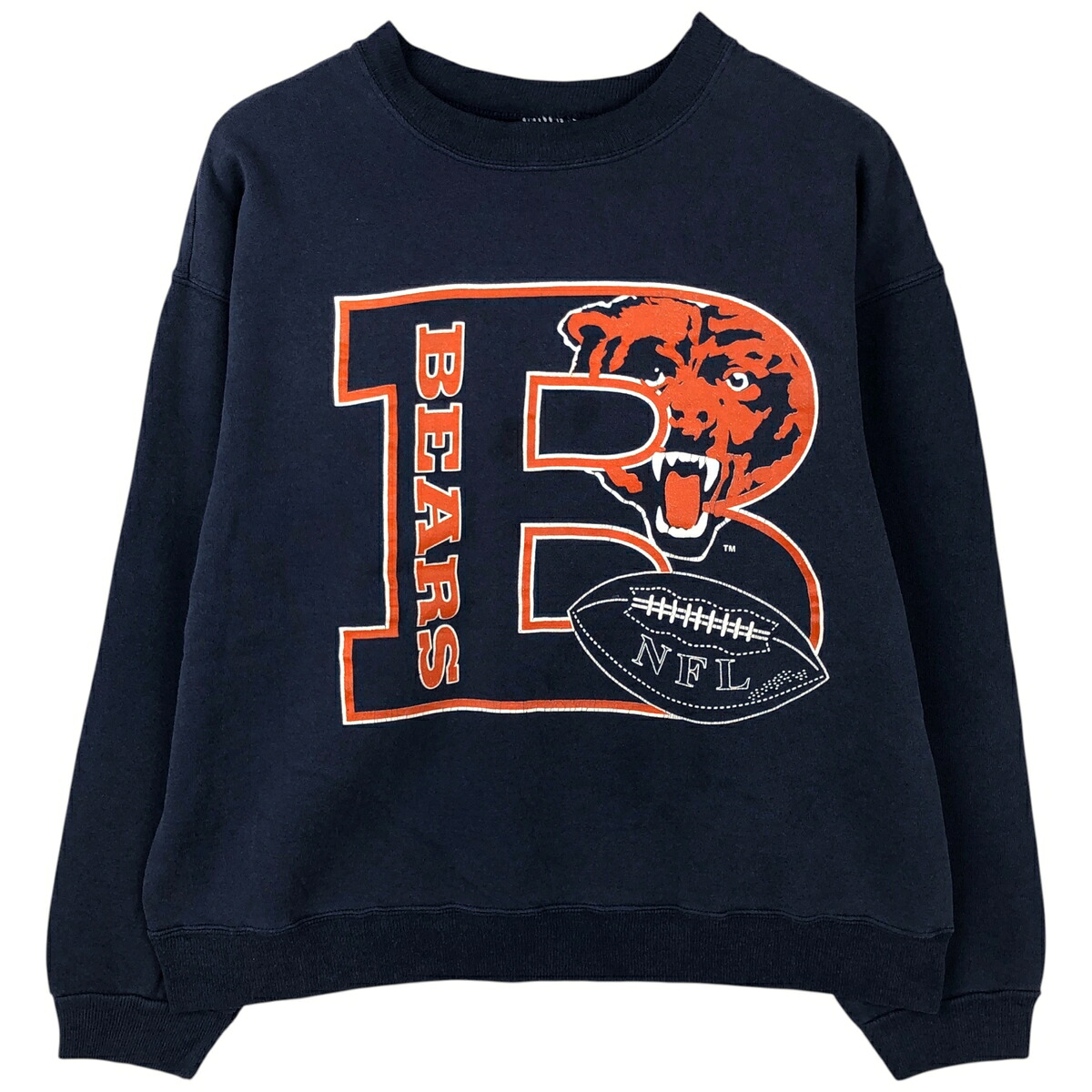 古着 90'S ヘインズ Hanes NFL CHICAGO BEARS シカゴベアーズ プリントスウェットシャツ トレーナー メンズXL相当 ヴィンテージ /eaa610056 【中古】 【260213】 ネイビー系 春夏秋冬