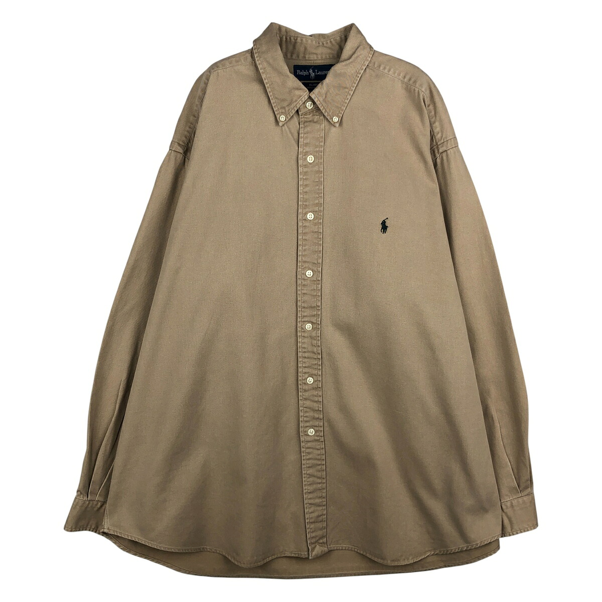 古着 ラルフローレン Ralph Lauren BLAKE 長袖 ボタンダウンシャツ メンズXXL相当 /eaa610130 【中古】 【260211】 ベージュ系 春夏秋冬