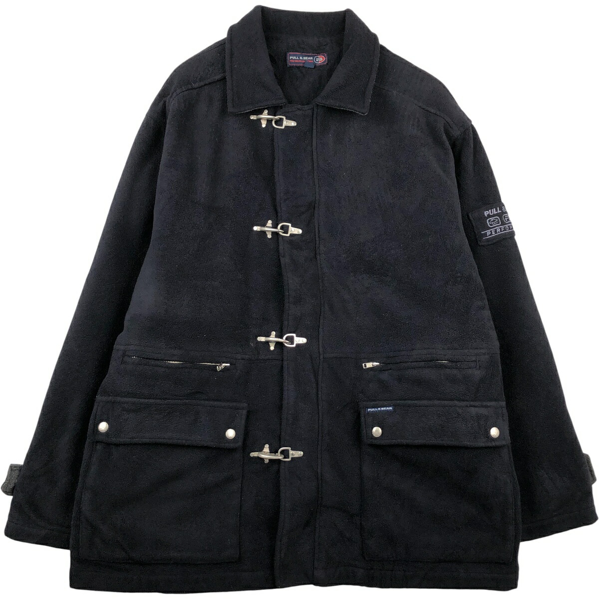 古着 PULL&BEAR 中綿入り フリースジャケット ファイヤーマンジャケット メンズXL相当 /eaa610201 【中古】 【260215】 ネイビー系 春秋冬