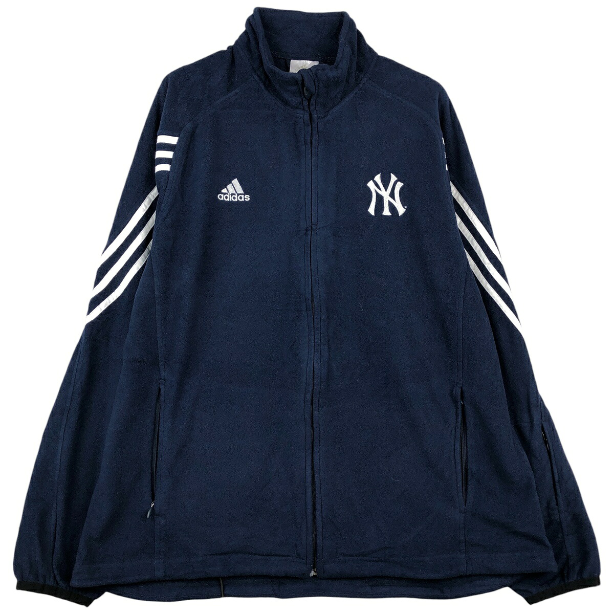 古着 アディダス adidas MLB NEW YORK YANKEES ニューヨークヤンキース フリースジャケット メンズL相当 /eaa610473 【中古】 【260216】 ネイビー系 春秋冬