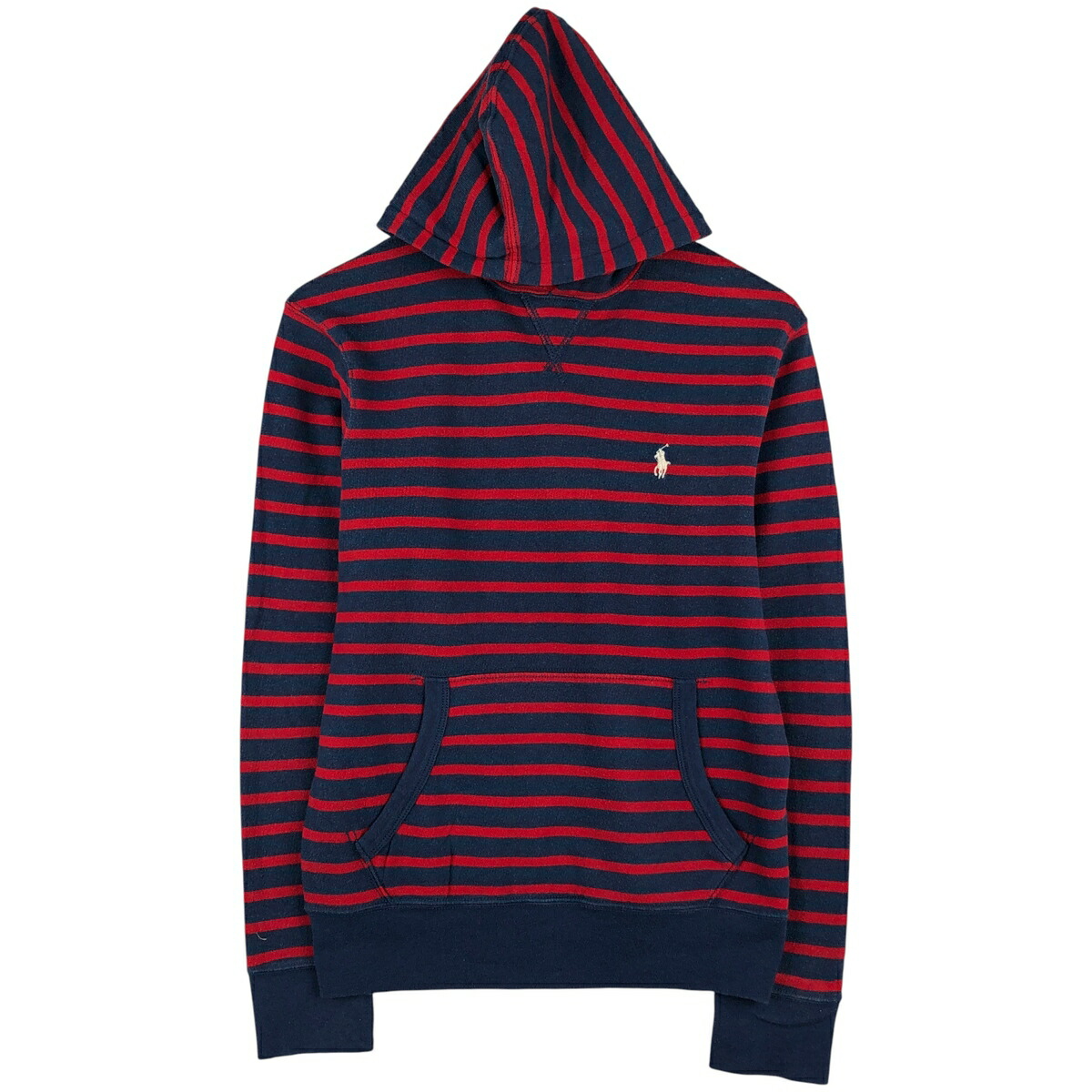 古着 ラルフローレン Ralph Lauren POLO by Ralph Lauren ボーダー柄 スウェットプルオーバーパーカー メンズS相当 /eaa611297 【中古】 【260131】 ネイビー系 春夏秋冬