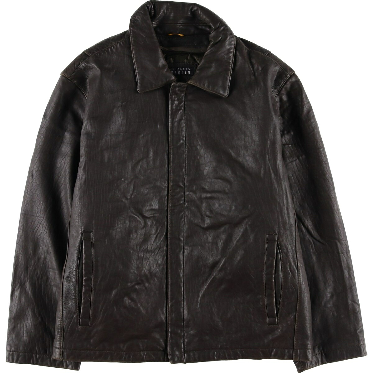 古着 90'S ペリーエリス PERRY ELLIS PORTFOLIO 中綿入り レザージャケット メンズXL相当 ヴィンテージ /eaa611516 【中古】 【260201】 ブラウン系 春秋冬